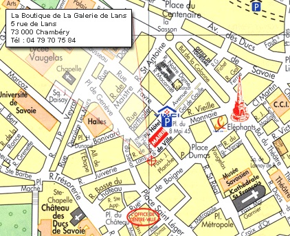 Plan d'acc�s de la Galerie de Lans